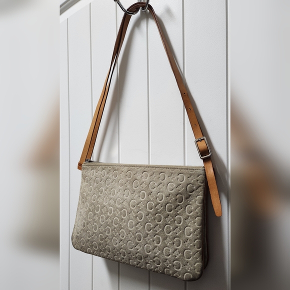 CELINE Macadam C Dual Pouch Suede Shoulder Bag - Picture 5 of 12